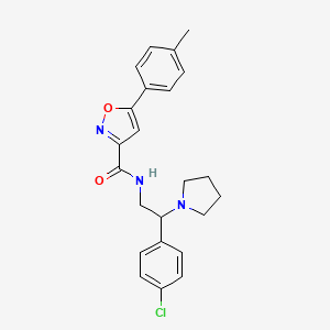 N-[2-(4-chlorophenyl)-2-(pyrrolidin-1-yl)ethyl]-5-(4-methylphenyl)-1,2-oxazole-3-carboxamide