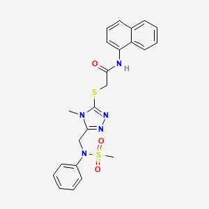 molecular formula C23H23N5O3S2 B11305889 2-[(4-methyl-5-{[(methylsulfonyl)(phenyl)amino]methyl}-4H-1,2,4-triazol-3-yl)sulfanyl]-N-(naphthalen-1-yl)acetamide 