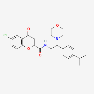 6-Chloro-N-[2-(morpholin-4-YL)-2-[4-(propan-2-YL)phenyl]ethyl]-4-oxo-4H-chromene-2-carboxamide