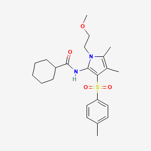 N-{1-(2-methoxyethyl)-4,5-dimethyl-3-[(4-methylphenyl)sulfonyl]-1H-pyrrol-2-yl}cyclohexanecarboxamide