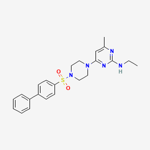 4-(4-{[1,1'-Biphenyl]-4-sulfonyl}piperazin-1-YL)-N-ethyl-6-methylpyrimidin-2-amine