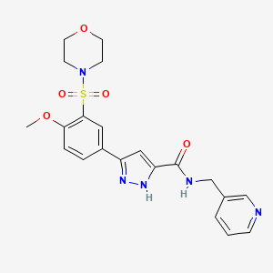 5-[4-methoxy-3-(morpholin-4-ylsulfonyl)phenyl]-N-(pyridin-3-ylmethyl)-1H-pyrazole-3-carboxamide