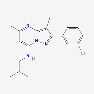 molecular formula C18H21ClN4 B11305960 2-(3-chlorophenyl)-N-isobutyl-3,5-dimethylpyrazolo[1,5-a]pyrimidin-7-amine 