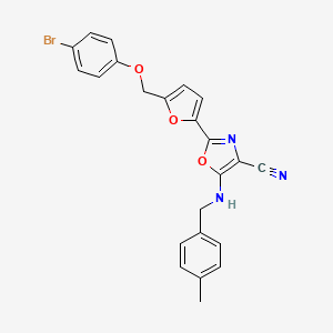 2-{5-[(4-Bromophenoxy)methyl]furan-2-yl}-5-[(4-methylbenzyl)amino]-1,3-oxazole-4-carbonitrile