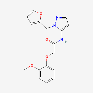 molecular formula C17H17N3O4 B11305990 N-[1-(furan-2-ylmethyl)-1H-pyrazol-5-yl]-2-(2-methoxyphenoxy)acetamide 