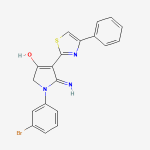 molecular formula C19H14BrN3OS B11306007 5-amino-1-(3-bromophenyl)-4-(4-phenyl-1,3-thiazol-2-yl)-1,2-dihydro-3H-pyrrol-3-one 