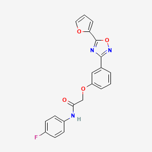 molecular formula C20H14FN3O4 B11306009 N-(4-fluorophenyl)-2-{3-[5-(furan-2-yl)-1,2,4-oxadiazol-3-yl]phenoxy}acetamide 