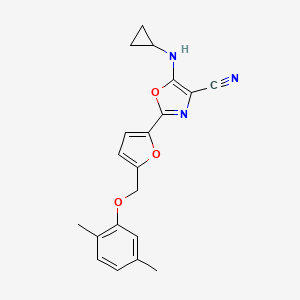 5-(Cyclopropylamino)-2-{5-[(2,5-dimethylphenoxy)methyl]furan-2-yl}-1,3-oxazole-4-carbonitrile