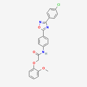 molecular formula C23H18ClN3O4 B11306016 N-{4-[3-(4-chlorophenyl)-1,2,4-oxadiazol-5-yl]phenyl}-2-(2-methoxyphenoxy)acetamide 