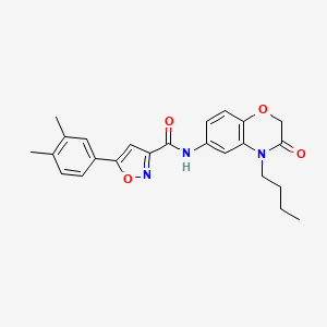 molecular formula C24H25N3O4 B11306024 N-(4-butyl-3-oxo-3,4-dihydro-2H-1,4-benzoxazin-6-yl)-5-(3,4-dimethylphenyl)-1,2-oxazole-3-carboxamide 