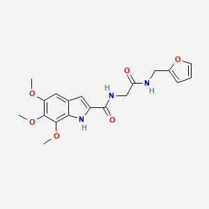 molecular formula C19H21N3O6 B11306047 N-{2-[(furan-2-ylmethyl)amino]-2-oxoethyl}-5,6,7-trimethoxy-1H-indole-2-carboxamide 