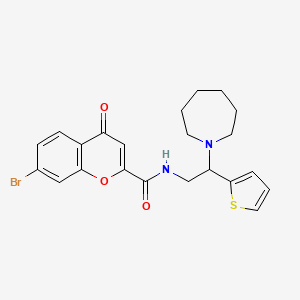 molecular formula C22H23BrN2O3S B11306092 N-[2-(azepan-1-yl)-2-(thiophen-2-yl)ethyl]-7-bromo-4-oxo-4H-chromene-2-carboxamide 