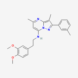 molecular formula C25H28N4O2 B11306104 N-[2-(3,4-dimethoxyphenyl)ethyl]-3,5-dimethyl-2-(3-methylphenyl)pyrazolo[1,5-a]pyrimidin-7-amine 