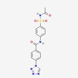 N-[4-(acetylsulfamoyl)phenyl]-4-(1H-tetrazol-1-yl)benzamide