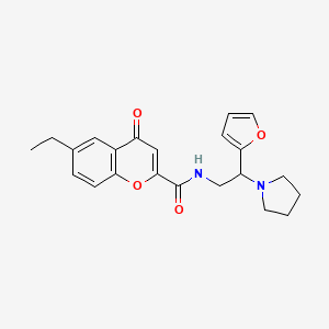 6-ethyl-N-[2-(furan-2-yl)-2-(pyrrolidin-1-yl)ethyl]-4-oxo-4H-chromene-2-carboxamide