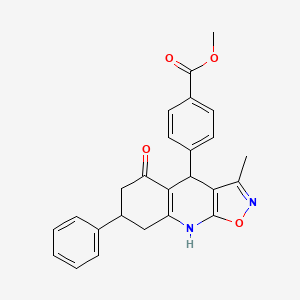 molecular formula C25H22N2O4 B11306155 Methyl 4-(5-hydroxy-3-methyl-7-phenyl-4,6,7,8-tetrahydro[1,2]oxazolo[5,4-b]quinolin-4-yl)benzoate 