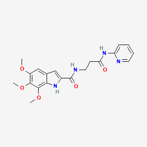 molecular formula C20H22N4O5 B11306162 5,6,7-trimethoxy-N-[3-oxo-3-(pyridin-2-ylamino)propyl]-1H-indole-2-carboxamide CAS No. 951957-82-7