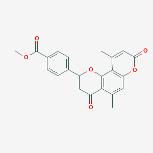 methyl 4-(5,10-dimethyl-4,8-dioxo-3,4-dihydro-2H,8H-pyrano[2,3-f]chromen-2-yl)benzoate