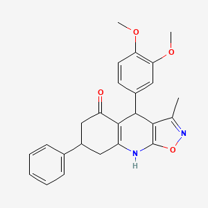 4-(3,4-Dimethoxyphenyl)-3-methyl-7-phenyl-4,6,7,8-tetrahydro[1,2]oxazolo[5,4-b]quinolin-5-ol