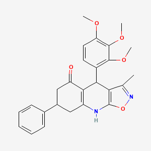 3-Methyl-7-phenyl-4-(2,3,4-trimethoxyphenyl)-4,6,7,8-tetrahydro[1,2]oxazolo[5,4-b]quinolin-5-ol