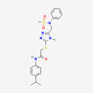 2-[(4-methyl-5-{[(methylsulfonyl)(phenyl)amino]methyl}-4H-1,2,4-triazol-3-yl)sulfanyl]-N-[4-(propan-2-yl)phenyl]acetamide