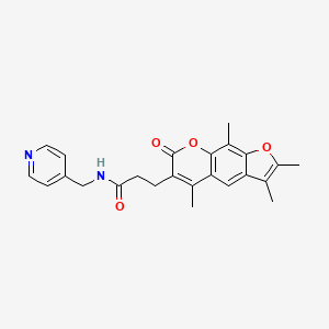 N-(pyridin-4-ylmethyl)-3-(2,3,5,9-tetramethyl-7-oxo-7H-furo[3,2-g]chromen-6-yl)propanamide