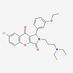 molecular formula C26H29ClN2O4 B11306250 7-Chloro-2-[3-(diethylamino)propyl]-1-(3-ethoxyphenyl)-1,2-dihydrochromeno[2,3-c]pyrrole-3,9-dione 