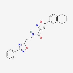 N-[2-(3-phenyl-1,2,4-oxadiazol-5-yl)ethyl]-5-(5,6,7,8-tetrahydronaphthalen-2-yl)-1,2-oxazole-3-carboxamide