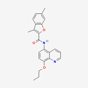 molecular formula C23H22N2O3 B11306264 3,6-dimethyl-N-(8-propoxyquinolin-5-yl)-1-benzofuran-2-carboxamide 