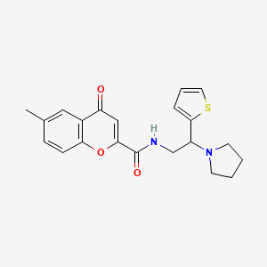 6-methyl-4-oxo-N-[2-(pyrrolidin-1-yl)-2-(thiophen-2-yl)ethyl]-4H-chromene-2-carboxamide