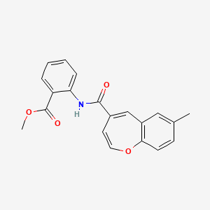 molecular formula C20H17NO4 B11306293 Methyl 2-{[(7-methyl-1-benzoxepin-4-yl)carbonyl]amino}benzoate 