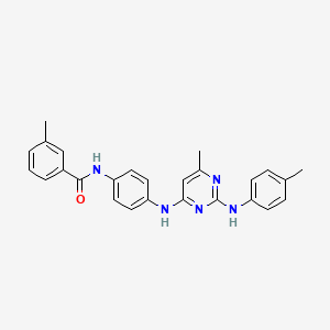 molecular formula C26H25N5O B11306308 3-methyl-N-[4-({6-methyl-2-[(4-methylphenyl)amino]pyrimidin-4-yl}amino)phenyl]benzamide 