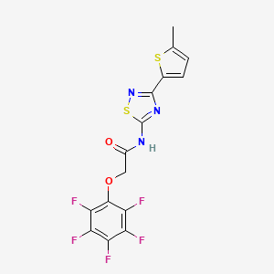 N-[3-(5-methylthiophen-2-yl)-1,2,4-thiadiazol-5-yl]-2-(pentafluorophenoxy)acetamide