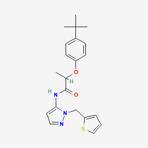 2-(4-tert-butylphenoxy)-N-[1-(thiophen-2-ylmethyl)-1H-pyrazol-5-yl]propanamide