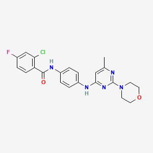 2-chloro-4-fluoro-N-(4-((6-methyl-2-morpholinopyrimidin-4-yl)amino)phenyl)benzamide