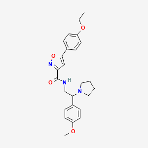 molecular formula C25H29N3O4 B11306362 5-(4-ethoxyphenyl)-N-[2-(4-methoxyphenyl)-2-(pyrrolidin-1-yl)ethyl]-1,2-oxazole-3-carboxamide 