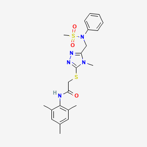 2-[(4-methyl-5-{[(methylsulfonyl)(phenyl)amino]methyl}-4H-1,2,4-triazol-3-yl)sulfanyl]-N-(2,4,6-trimethylphenyl)acetamide