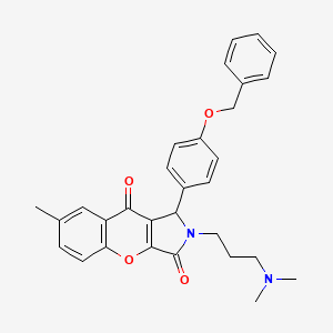 molecular formula C30H30N2O4 B11306416 1-[4-(Benzyloxy)phenyl]-2-[3-(dimethylamino)propyl]-7-methyl-1,2-dihydrochromeno[2,3-c]pyrrole-3,9-dione 