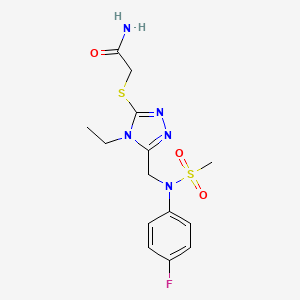 2-[(4-ethyl-5-{[(4-fluorophenyl)(methylsulfonyl)amino]methyl}-4H-1,2,4-triazol-3-yl)sulfanyl]acetamide