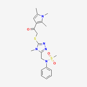 N-[(4-methyl-5-{[2-oxo-2-(1,2,5-trimethyl-1H-pyrrol-3-yl)ethyl]sulfanyl}-4H-1,2,4-triazol-3-yl)methyl]-N-phenylmethanesulfonamide