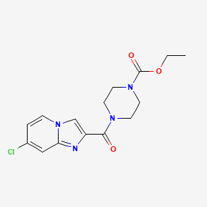 molecular formula C15H17ClN4O3 B11306439 Ethyl 4-[(7-chloroimidazo[1,2-a]pyridin-2-yl)carbonyl]piperazine-1-carboxylate 