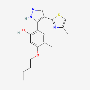 5-butoxy-4-ethyl-2-[4-(4-methyl-1,3-thiazol-2-yl)-1H-pyrazol-3-yl]phenol