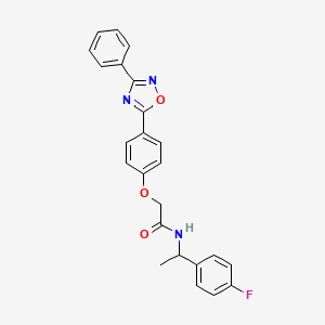 N-[1-(4-fluorophenyl)ethyl]-2-[4-(3-phenyl-1,2,4-oxadiazol-5-yl)phenoxy]acetamide