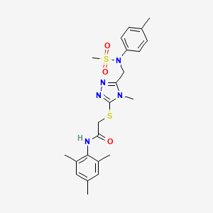 2-[(4-methyl-5-{[(4-methylphenyl)(methylsulfonyl)amino]methyl}-4H-1,2,4-triazol-3-yl)sulfanyl]-N-(2,4,6-trimethylphenyl)acetamide