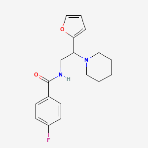 4-fluoro-N-[2-(furan-2-yl)-2-(piperidin-1-yl)ethyl]benzamide