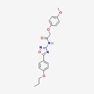 molecular formula C20H21N3O5 B11306535 2-(4-methoxyphenoxy)-N-[5-(4-propoxyphenyl)-1,2,4-oxadiazol-3-yl]acetamide 