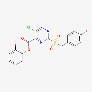 molecular formula C18H11ClF2N2O4S B11306544 2-Fluorophenyl 5-chloro-2-[(4-fluorobenzyl)sulfonyl]pyrimidine-4-carboxylate 