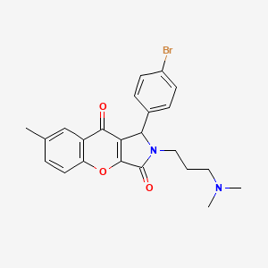 molecular formula C23H23BrN2O3 B11306547 1-(4-Bromophenyl)-2-[3-(dimethylamino)propyl]-7-methyl-1,2-dihydrochromeno[2,3-c]pyrrole-3,9-dione 