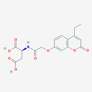 molecular formula C17H17NO8 B11306555 2-{2-[(4-Ethyl-2-oxo-2H-chromen-7-YL)oxy]acetamido}butanedioic acid 