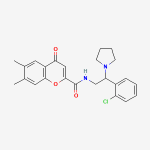 N-[2-(2-chlorophenyl)-2-(pyrrolidin-1-yl)ethyl]-6,7-dimethyl-4-oxo-4H-chromene-2-carboxamide